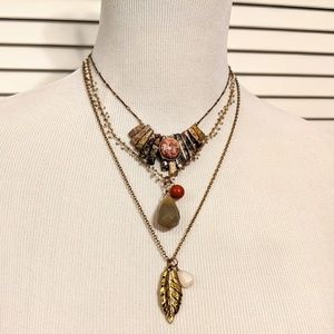 Anthropologie Layered Stone Necklace